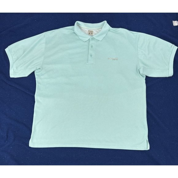 Columbia PFG Shirt Men's XL Short Sleeve‎ Polo Teal Vented Fishing - Picture 1 of 11